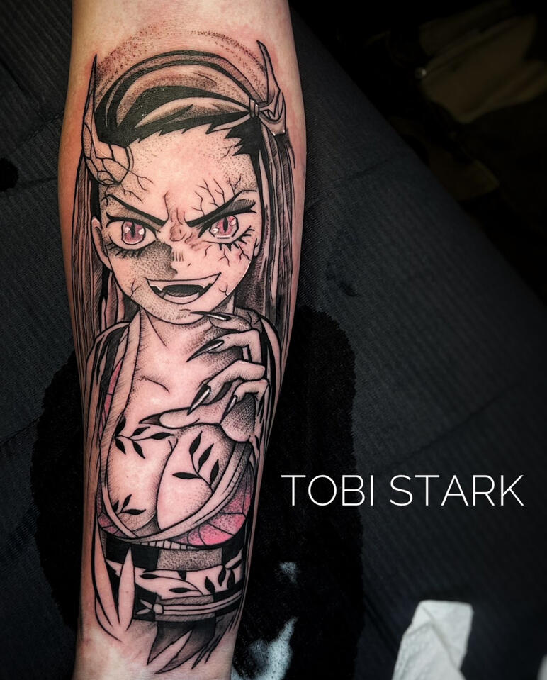 Anime Black and Grey Tattoo